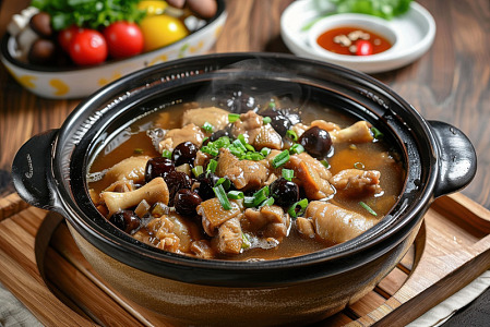 一砂锅小鸡炖蘑菇