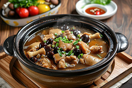 一砂锅小鸡炖蘑菇