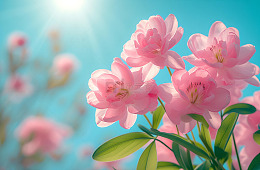 春天粉色迎春花