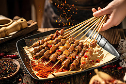 烤羊肉串美食摄影