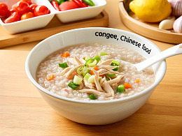 鸡丝瘦肉粥美食摄影