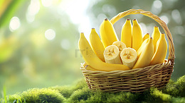 新鲜香蕉篮子里的水果自然户外