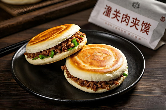 陕西美食肉夹馍特写