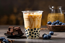 美味的珍珠奶茶摄影图