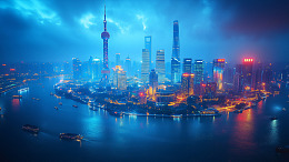 夜景上海东方明珠风景图