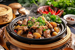 美味的小鸡炖蘑菇