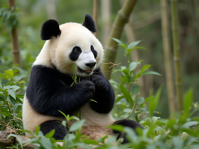 发呆的大熊猫