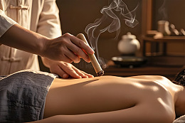 艾灸理疗养生中医养生摄影