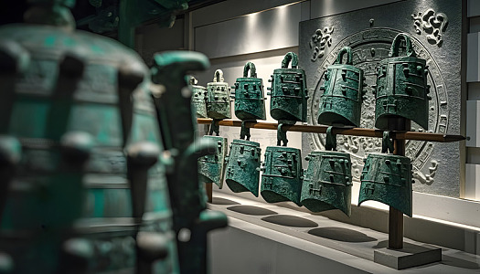 青铜编钟文物展览展示摄影