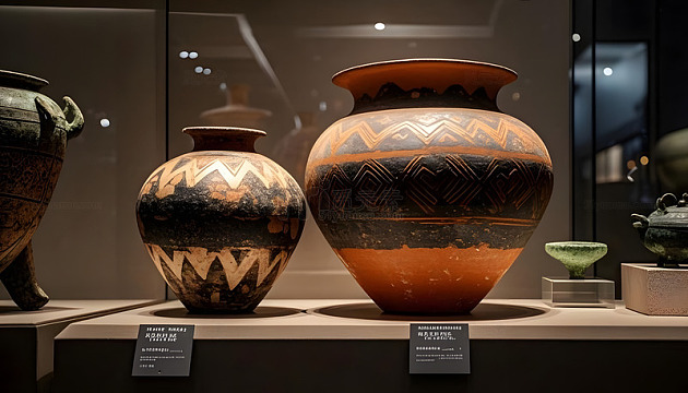 古代陶罐文物展览展示博物馆摄影