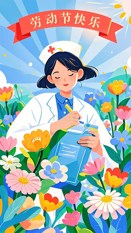 劳动节快乐人物护士