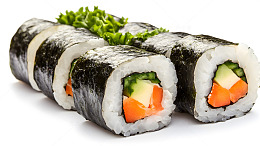 素食寿司卷展示