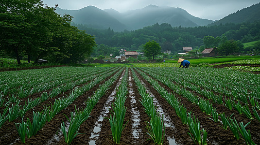 葱田农田大葱种植业