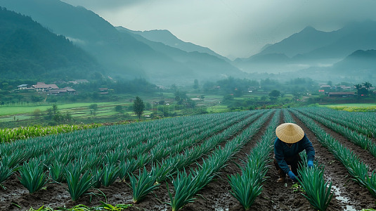 农田大葱种植业葱田