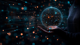 信息技术数字人发光线条