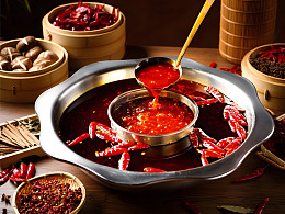 香辣牛油火锅场景摄影