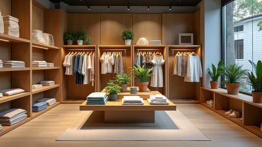现代风服装店陈列布局