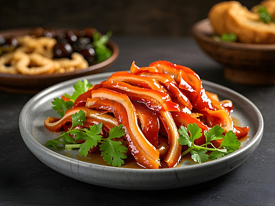 美味红油猪耳美食摄影