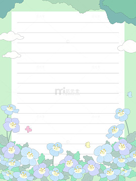 手绘文艺小清新鲜花花卉信纸明信片便签纸