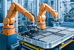 电动汽车电池组精密组装摄影