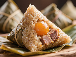 端午节咸蛋黄肉馅儿粽子叶美食物