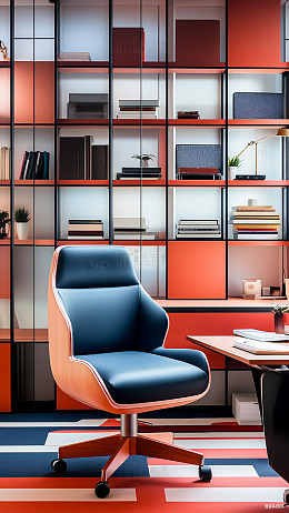 红色系办公场景