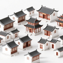 国潮城市古代建筑