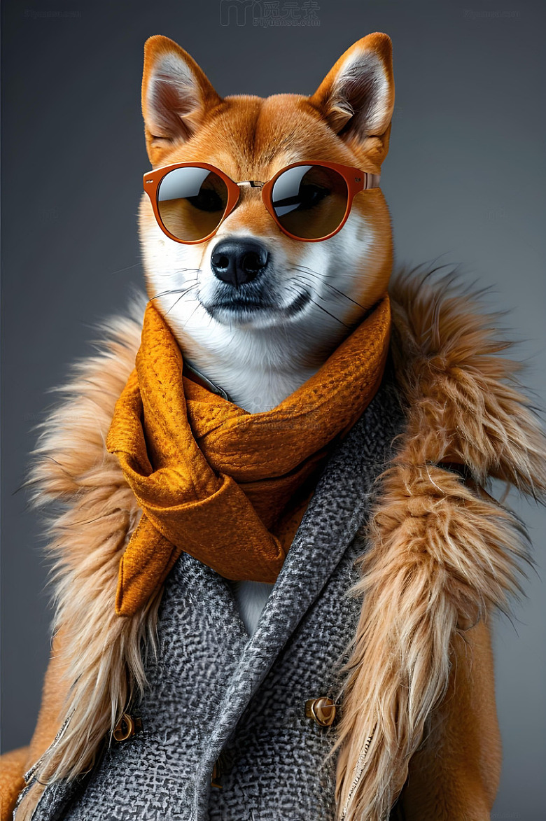 时尚柴犬模特