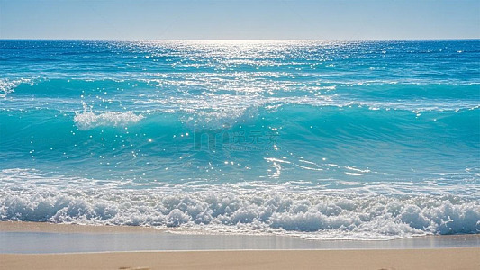 大海波浪沙滩度假三亚风景场景