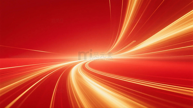 红色背景金线场景电商海报