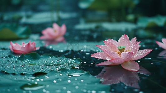荷塘骤雨初晴图1