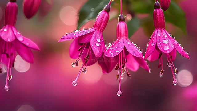 三朵石榴花摄影