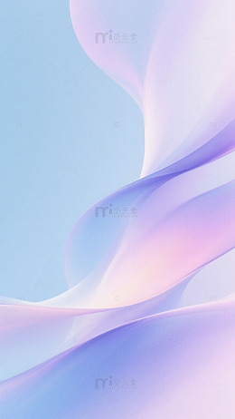 柔美浪漫粉紫渐变曲线丝带背景素材