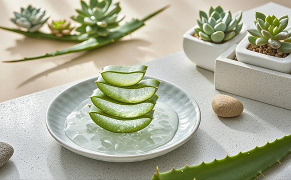 芦荟切面白瓷盘2