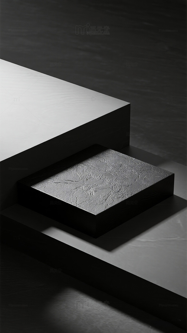 黑色立体深色c4d展台背景