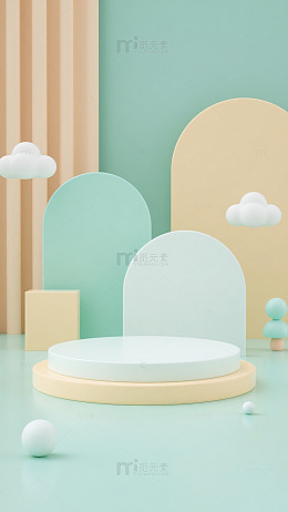绿色展台小清新背景