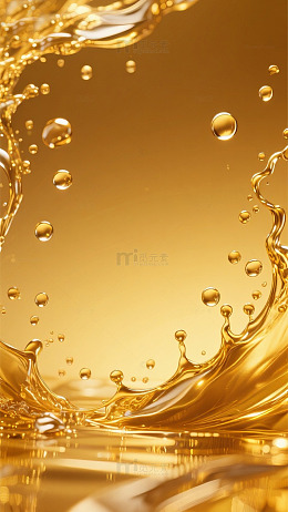金色背景水珠水花精华