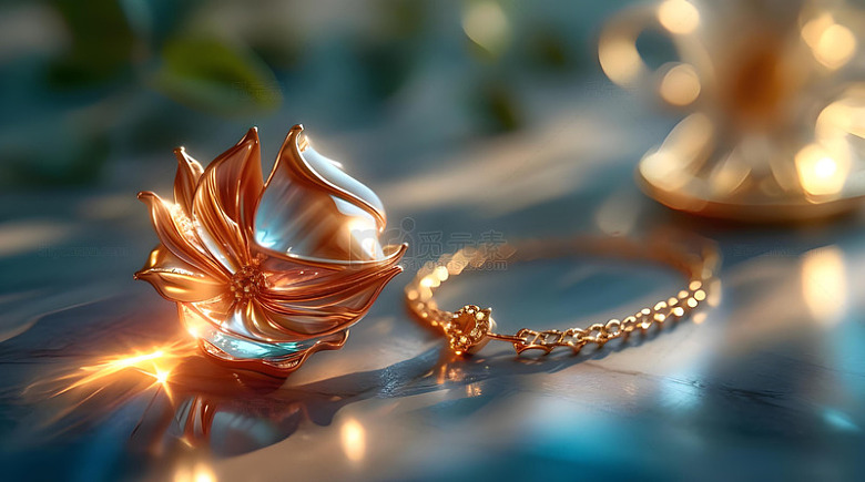 复古风宝石吊坠饰品设计素材