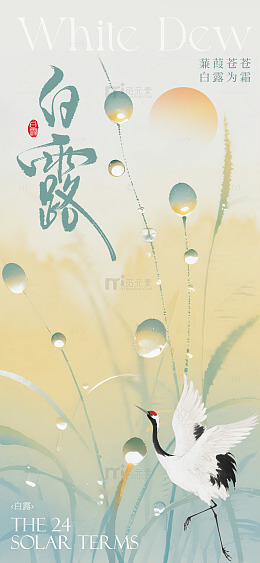 简约风格白露节气海报背景