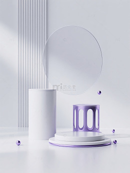 简约几何形状与光影的产品展示台