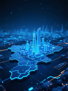 未来感城市科技地图背景