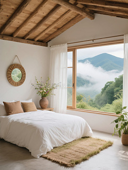 山景木屋卧室，温馨自然