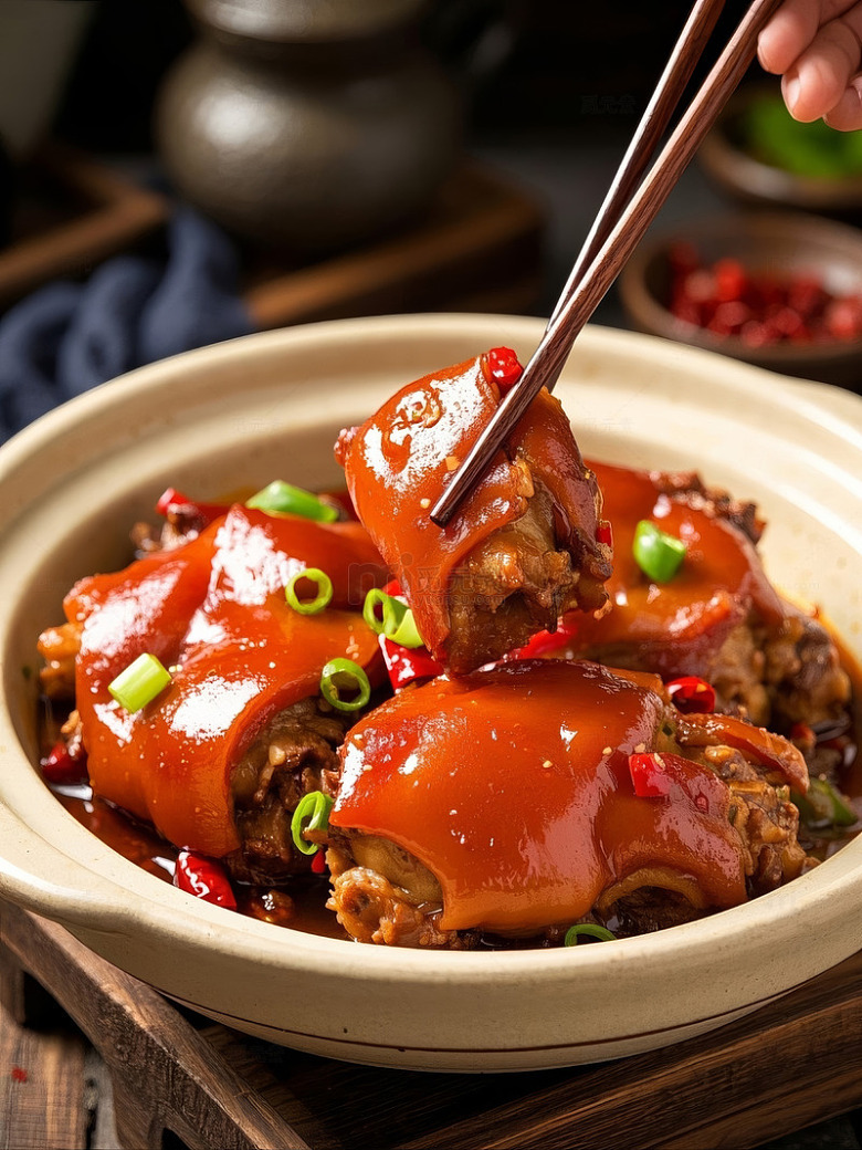 一份红烧猪蹄青椒红椒