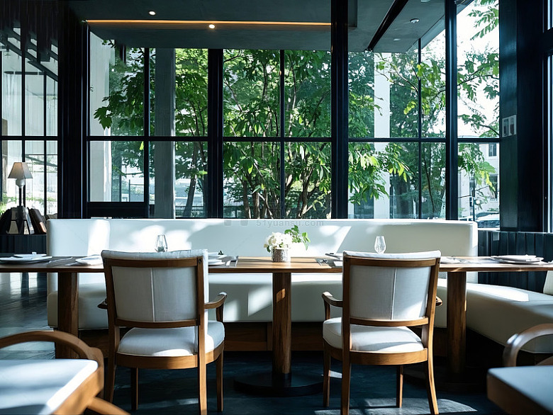 现代餐厅内部用餐区