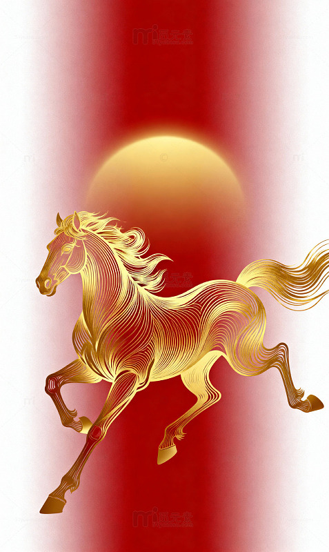 渐变金色马匹简约