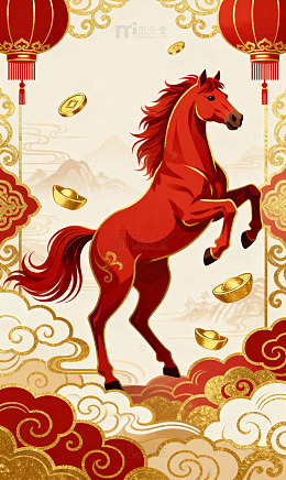 红色简约大气飞奔