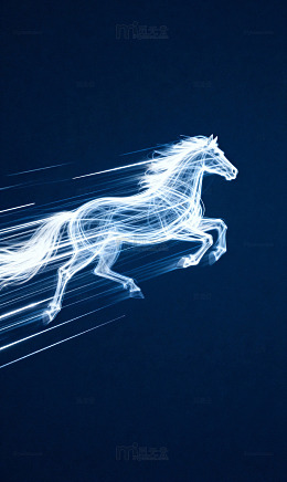 藏蓝白光迸发流星马