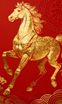 金色祥云骏马