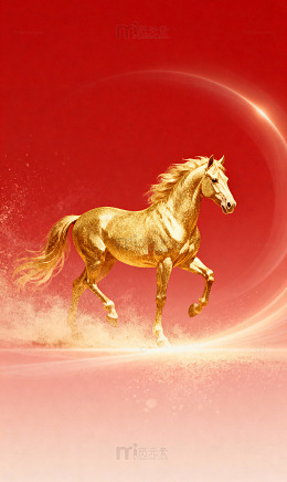 红渐变金光晕尘埃马1