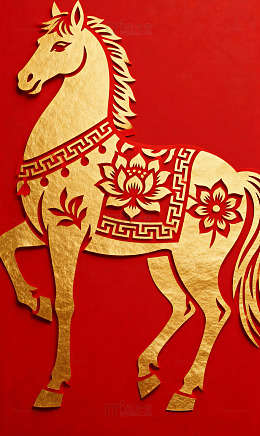 红底金镂空莲花马1